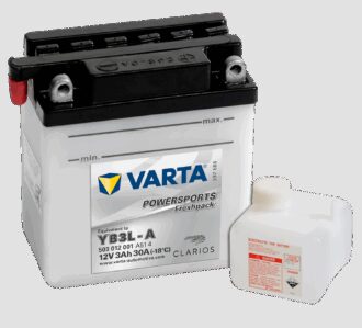 VARTA MC Batteri 12V 3AH 30CCA (100x58x112mm) +høyre YB3L-A