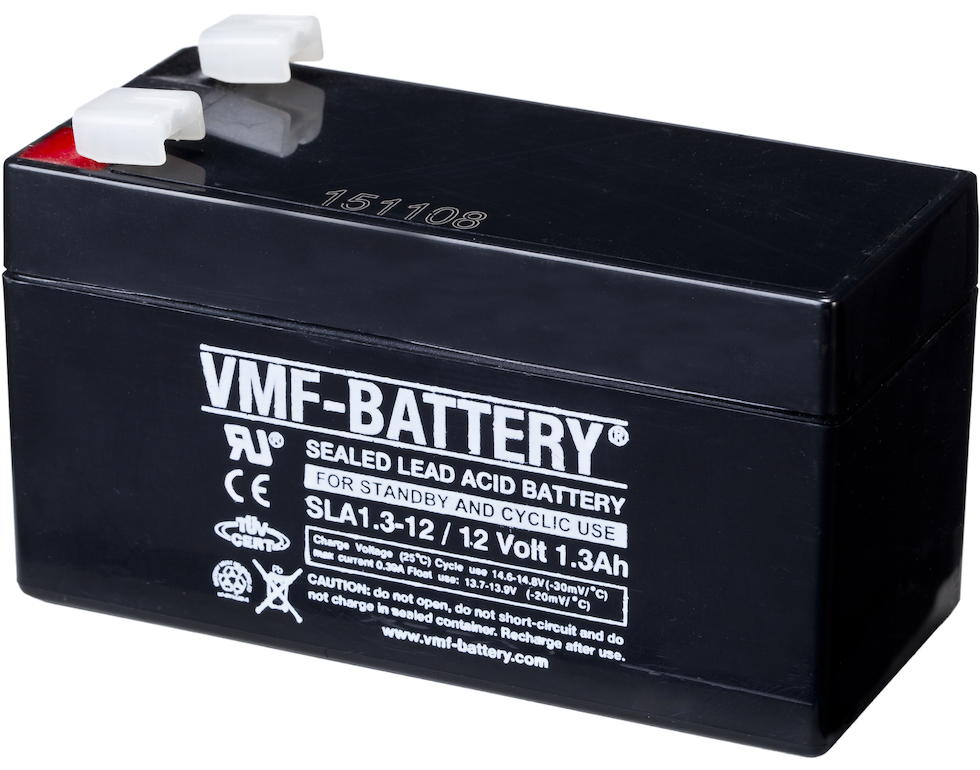 VMF 12V 1,3AH AGM Batteri (Tilsvarer Ritar RT1213) 1 VMF 12V 1,3AH AGM Batteri (Tilsvarer Ritar RT1213)