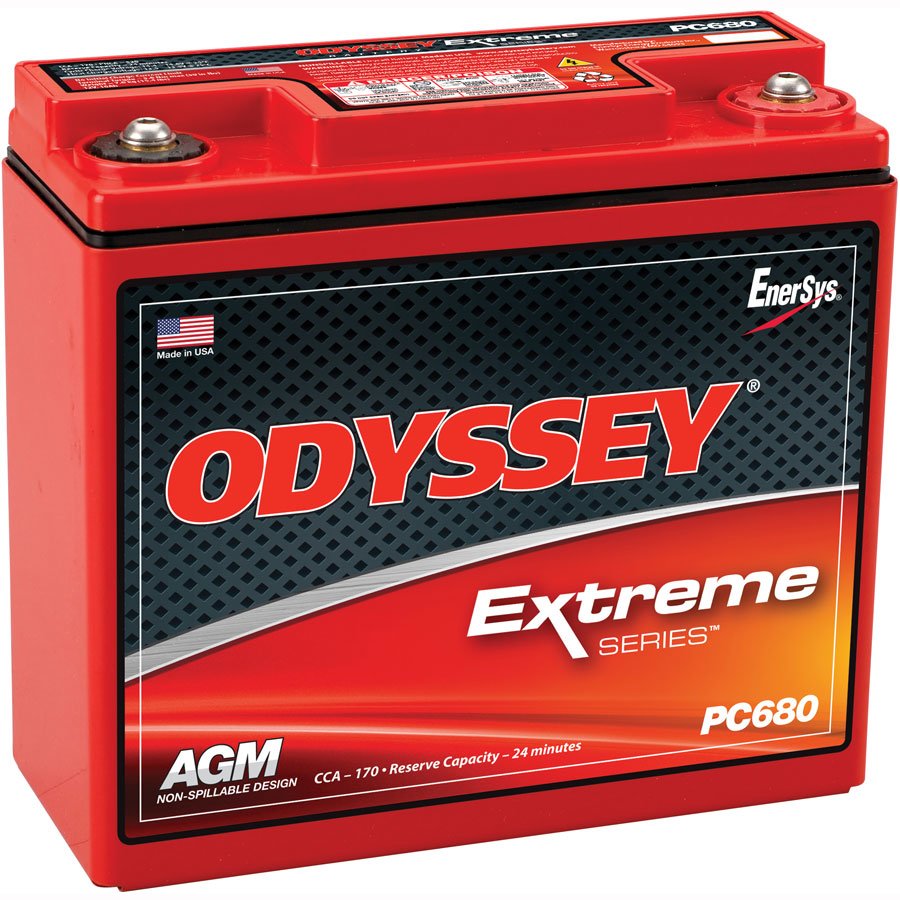 ODYSSEY PC680MJ AGM Batteri 12V 16AH 170CCA (185x79x163mm) +høyre (PC680) 1 ODYSSEY PC680MJ AGM Batteri 12V 16AH 170CCA (185x79x163mm) +høyre (PC680)