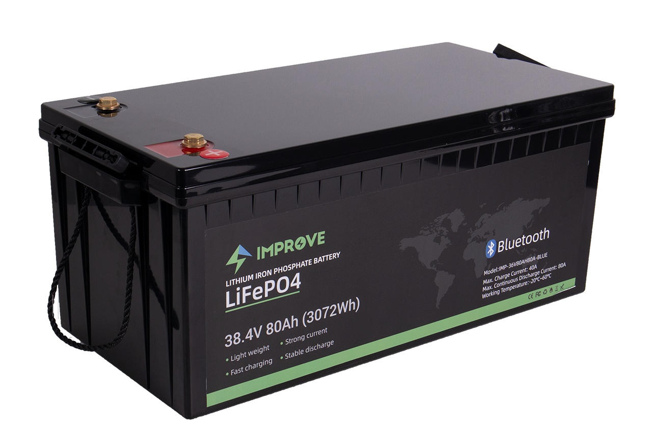 IMPROVE Bluetooth Lithium Batteri 36V 80Ah (LiFePO4) BMS 80A