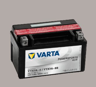 VARTA AGM MC Batteri 12V 6AH 105CCA (151x88x94mm) +venstre YTX7A-BS