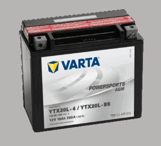 VARTA AGM MC Batteri 12V 18AH 250CCA (177x88x156mm) +høyre YTX20L-BS