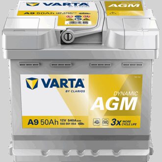 VARTA Dynamic AGM Batteri 12V 50AH 540CCA (207x175x190/190mm) +høyre A9