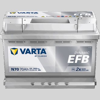 VARTA Dynamic EFB Batteri 12V 70AH 760CCA (278x175x190/190mm) +høyre N70