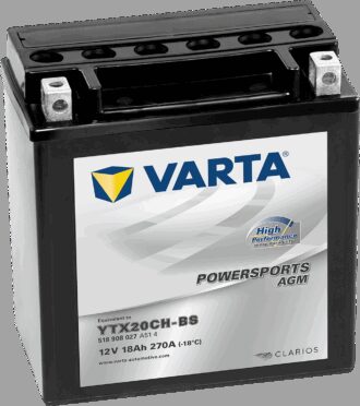 VARTA AGM MC Batteri 12V 18AH 270CCA (150x87x161mm) +venstre YTX20CH-BS