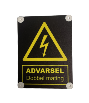 Skilt - Dobbelt mating, nettstasjon 1 Skilt - Dobbelt mating, nettstasjon