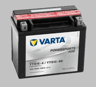 VARTA AGM MC Batteri 12V 10AH 150CCA (152x88x131mm) +venstre YTX12-BS