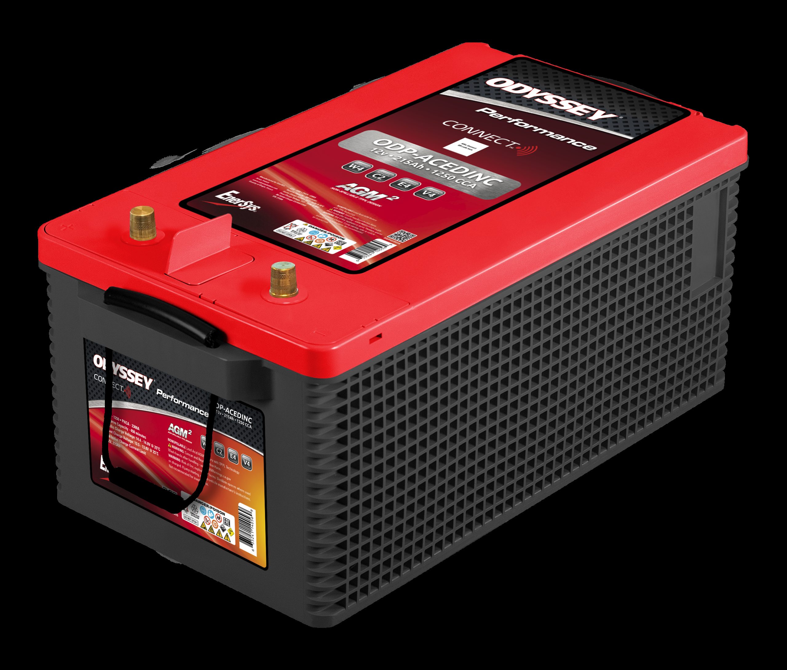 ODYSSEY ODP-ACEDINC C-1250 AGM Batteri (m/bluetooth) 12V 215AH 1250CCA (517x275x241mm) + venstre 1 ODYSSEY ODP-ACEDINC C-1250 AGM Batteri (m/bluetooth) 12V 215AH 1250CCA (517x275x241mm) + venstre