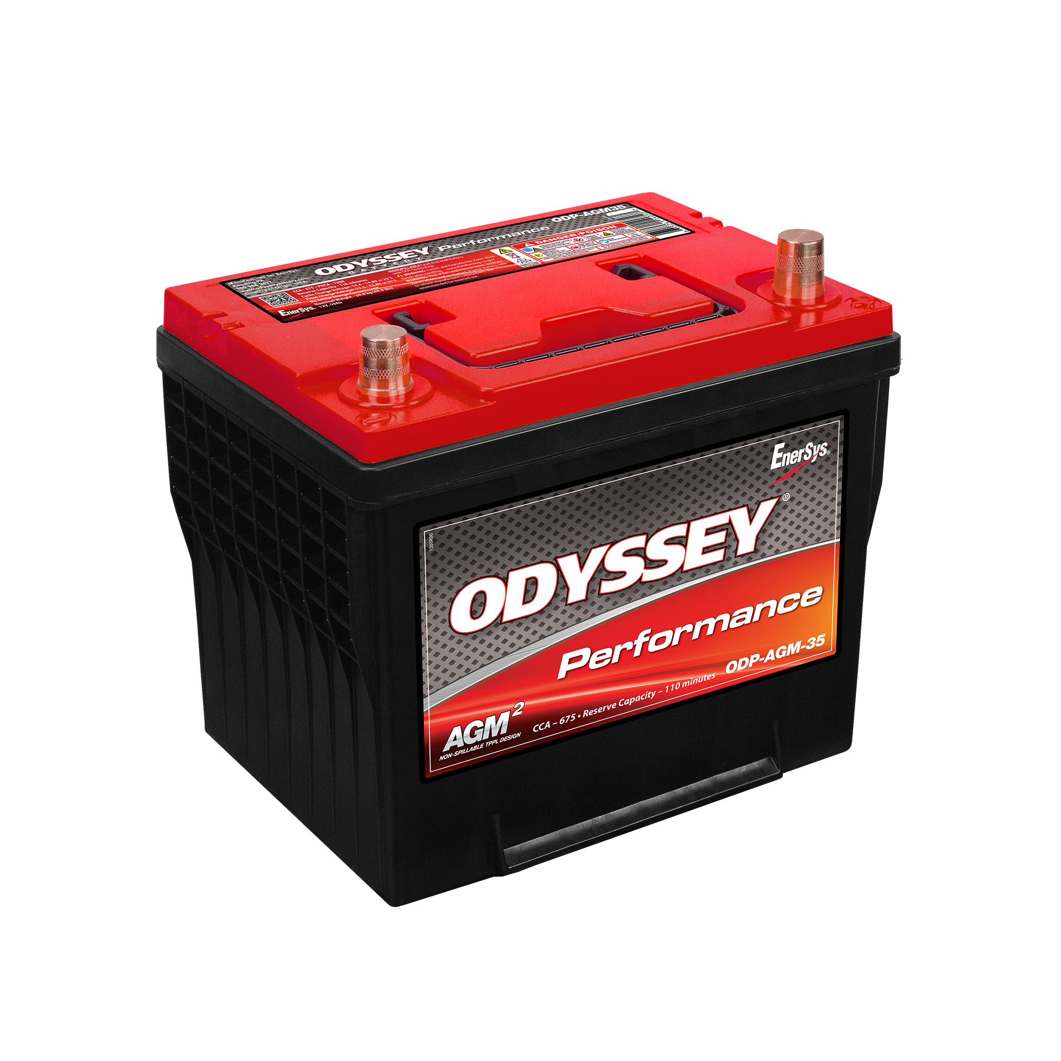 ODYSSEY ODP-AGM35 AGM Batteri 12V 59AH 675CCA (240x172x217mm) +høyre 1 ODYSSEY ODP-AGM35 AGM Batteri 12V 59AH 675CCA (240x172x217mm) +høyre