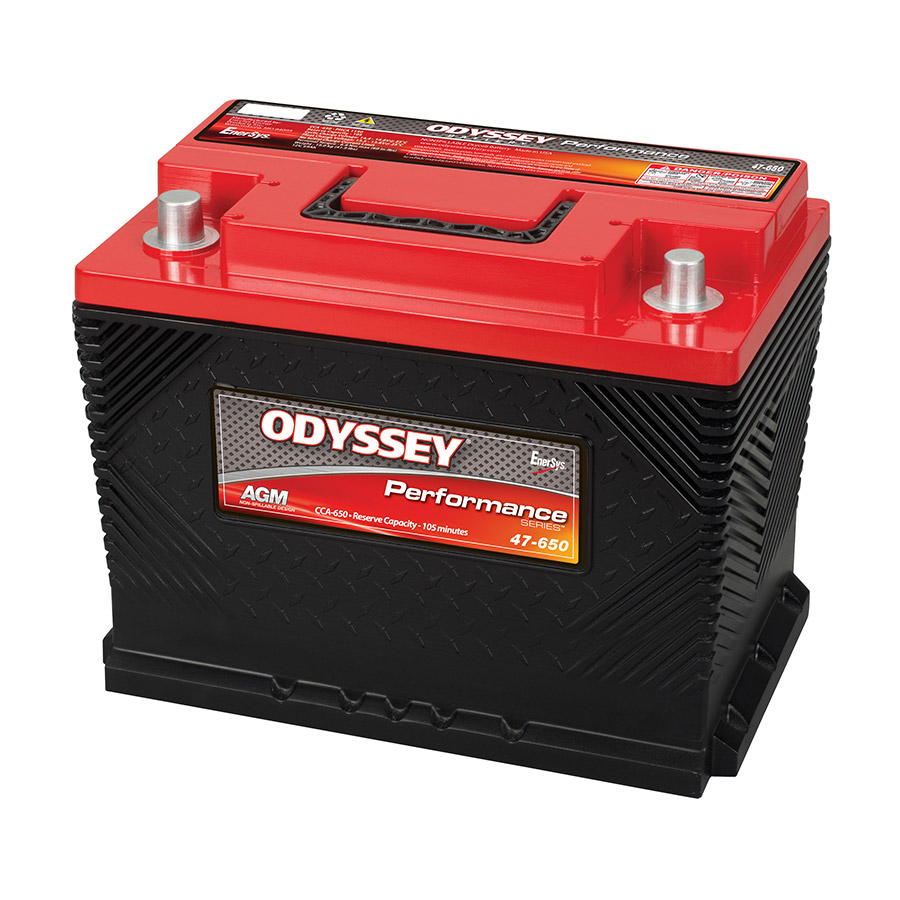 ODYSSEY ODP-AGM47/L2 AGM Batteri 12V 62AH 650CCA (242x175x189mm) +høyre 1 ODYSSEY ODP-AGM47/L2 AGM Batteri 12V 62AH 650CCA (242x175x189mm) +høyre