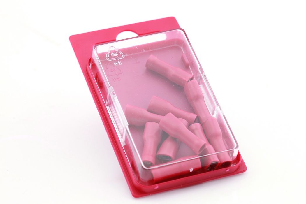 Kabelsko 1741RED - 10stk Blister rød 1 Kabelsko 1741RED - 10stk Blister rød