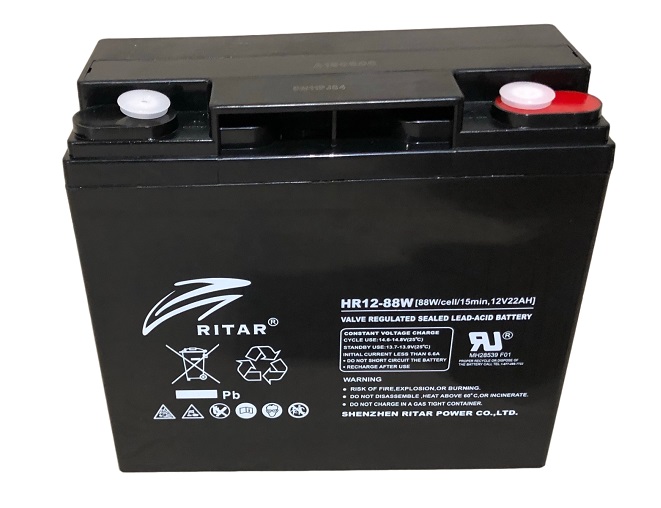 RITAR High Rate AGM Batteri 12V 22AH (181x77x167mm) M5 1 RITAR High Rate AGM Batteri 12V 22AH (181x77x167mm) M5