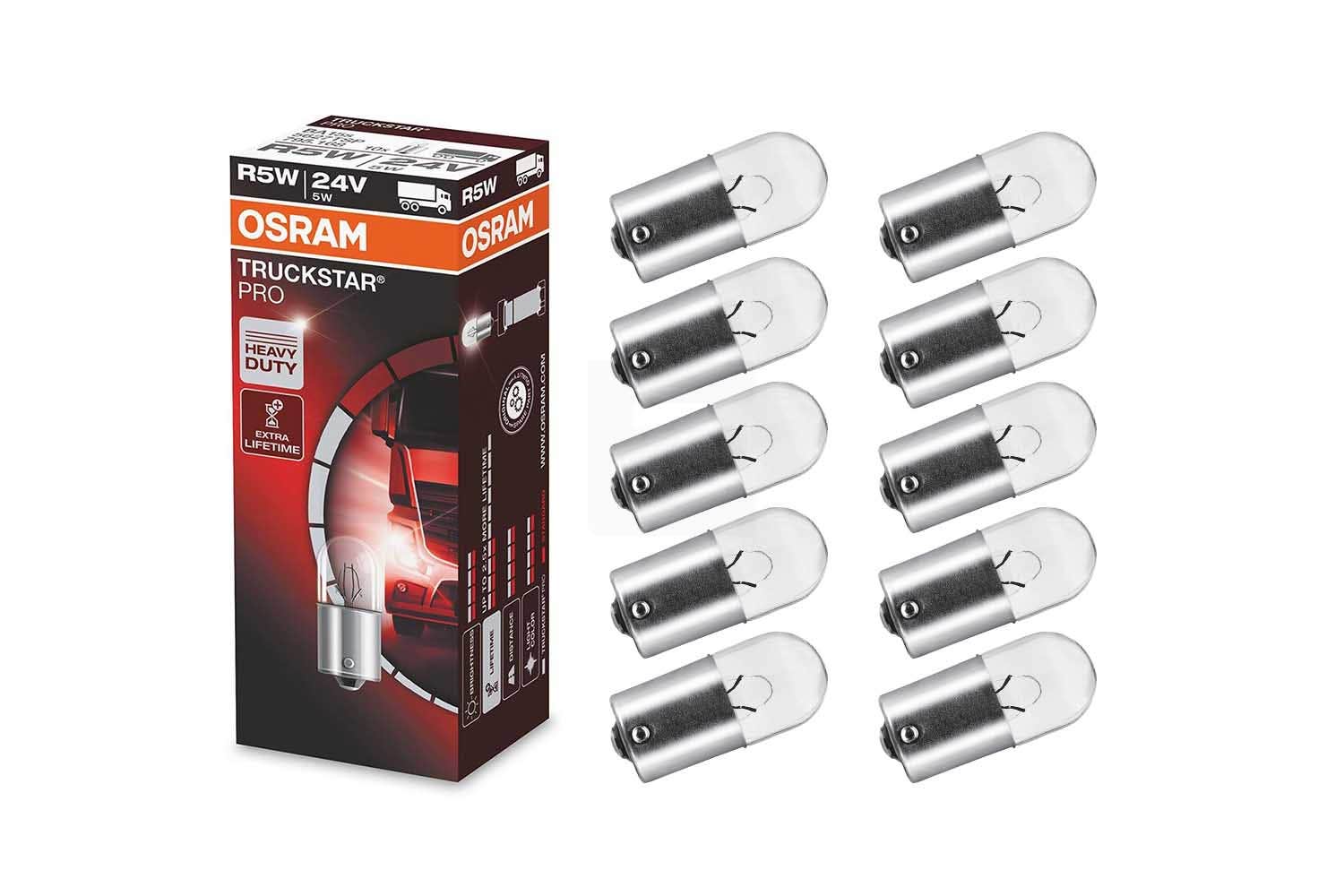 Osram Truckstar Pro R5W 24v halogenpærer 1 Osram Truckstar Pro R5W 24v halogenpærer