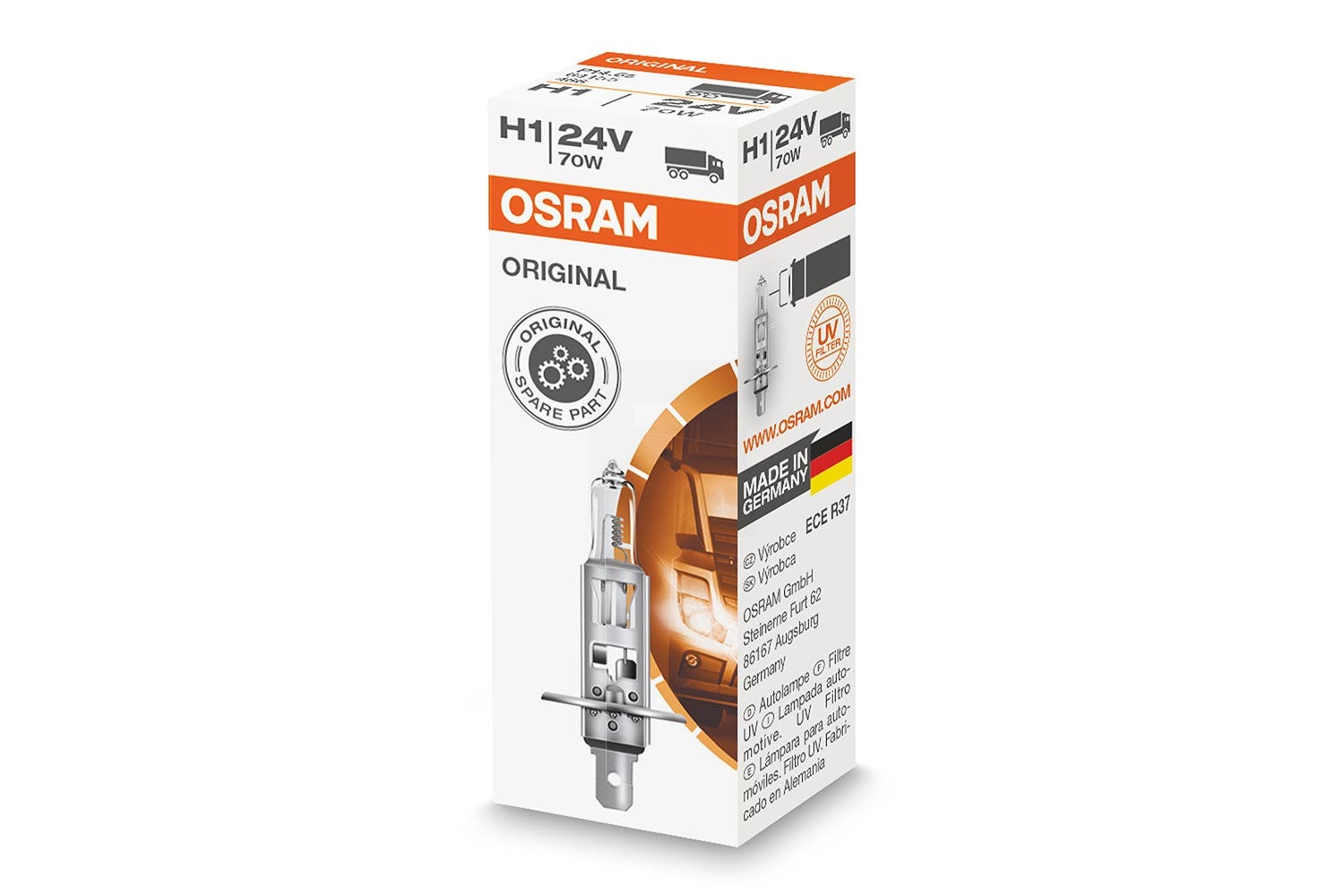Osram original H1 24v halogenpære 1 Osram original H1 24v halogenpære
