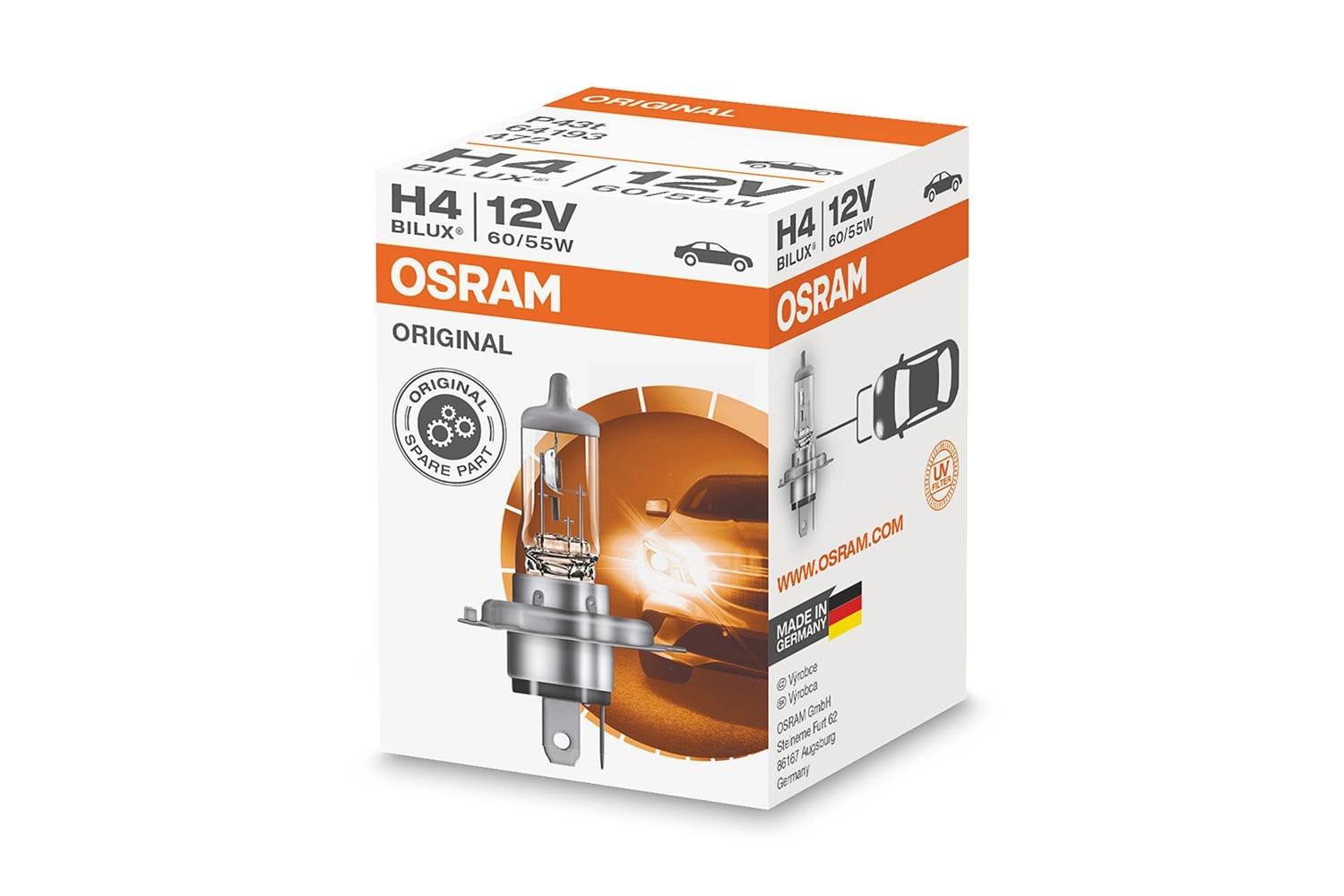 Osram original H4 halogenpære 1 Osram original H4 halogenpære