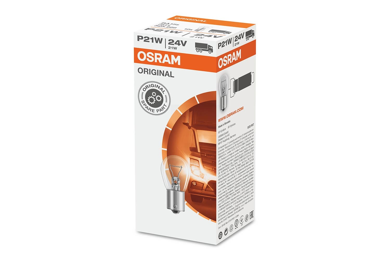 Osram original P21W 24v halogenpære 1 Osram original P21W 24v halogenpære