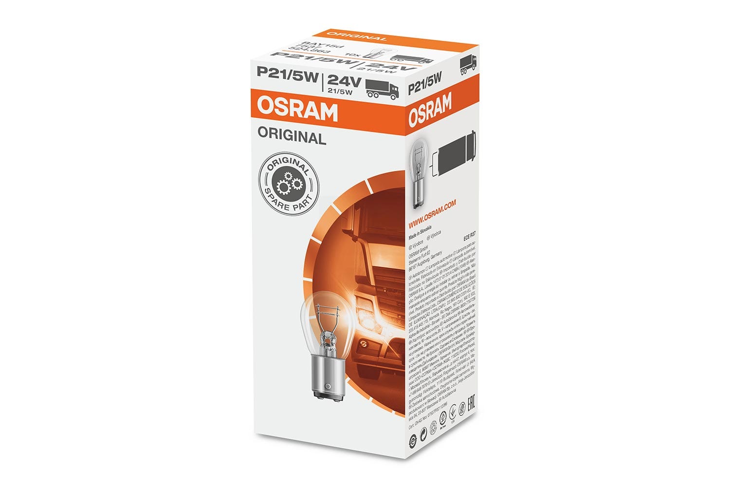 Osram original P21/5W 24v halogenpære 10 pakning